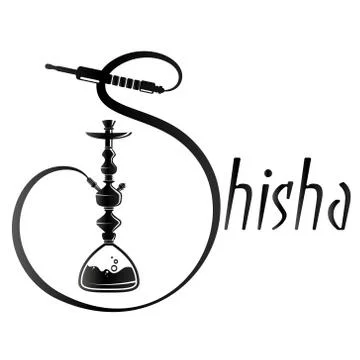 Hookah silhouette for relaxation Stock Illustration