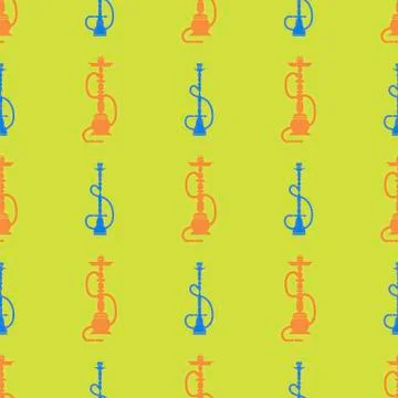 Hookah Silhouette Seamless Pattern Stock Illustration