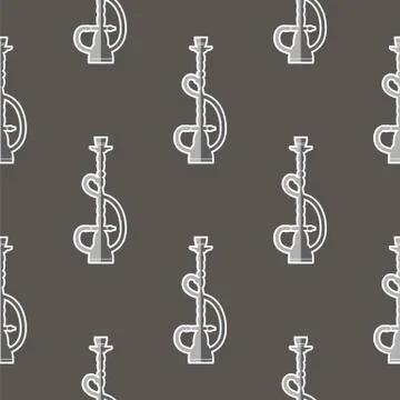 Hookah Silhouette Seamless Pattern Stock Illustration