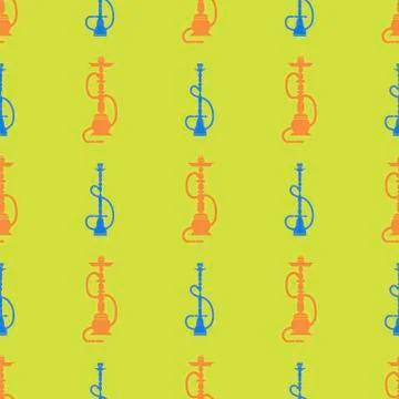 Hookah Silhouette Seamless Pattern Stock Illustration
