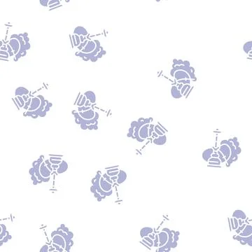 Hookah smoke glyph seamless pattern Stock Illustration