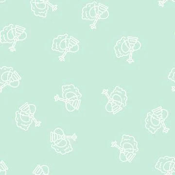 Hookah smoke line seamless pattern Stock Illustration