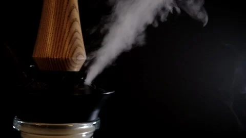 Hookah smoke out of the mine through the valve Stock Footage 124971630