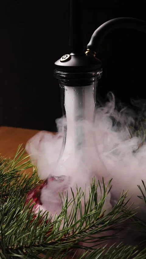 Hookah smoke smoking dark hookah flask vertical video Stock Footage 260867589