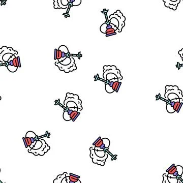 Hookah smoke vector seamless pattern Stock Illustration