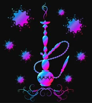 Hookah smoking abstract Stock Illustration