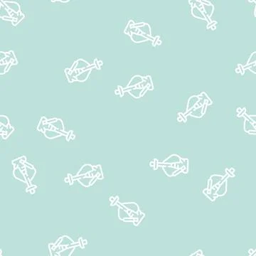 Hookah smoking line vector seamless pattern flat Stock Illustration