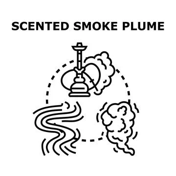 Hookah smoking producing aromatic flavored smoke plume Stock Illustration
