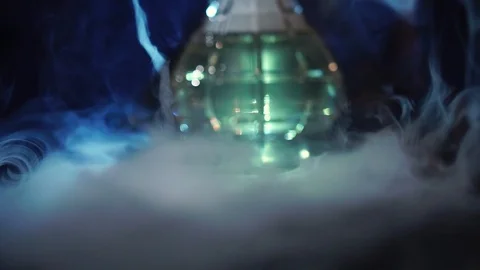 Hookah standing in the smoke. close-up. slow motion Stock Footage 90347635