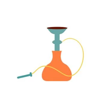 Hookah in trendy flat style isolated. Stock Vector illustration. Stock Illustration