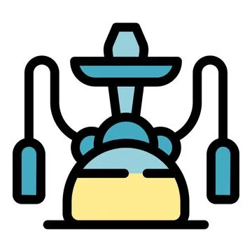 Hookah with two hoses standing on a table, relaxing atmosphere Stockillustratie