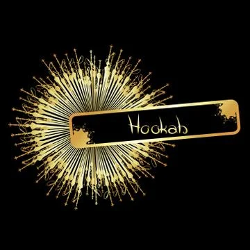 Hookah vector golden Stock Illustration