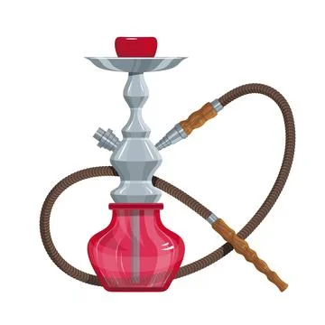 Hookah vector image. Relaxing smoking. Hookah logo design, label, badge. Stock Illustration