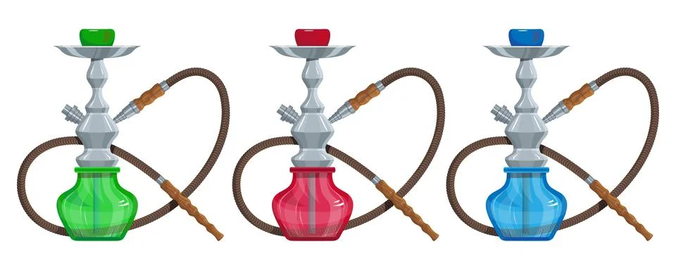 Hookah vector image. Relaxing smoking. Hookah logo design, label, badge. Stock Illustration