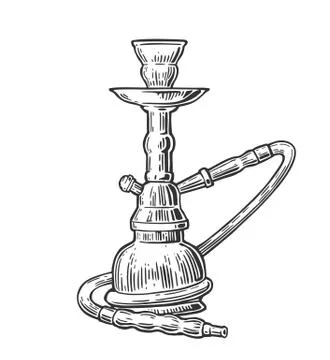 Hookah. Vector vintage engraved black illustration Illustrazione stock