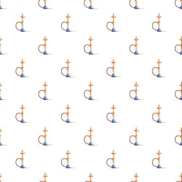 Hookah water pipe repeating seamless pattern background Ilustración de archivo