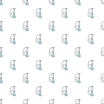Hookah waterpipe repeating pattern on a white background Stock Illustration