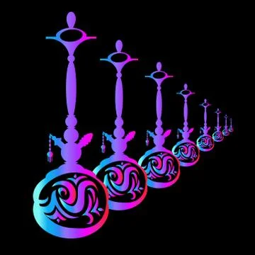 Hookahs color set Stock Illustration
