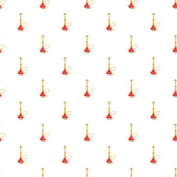 Hookahs forming seamless pattern on white background Illustrazione stock