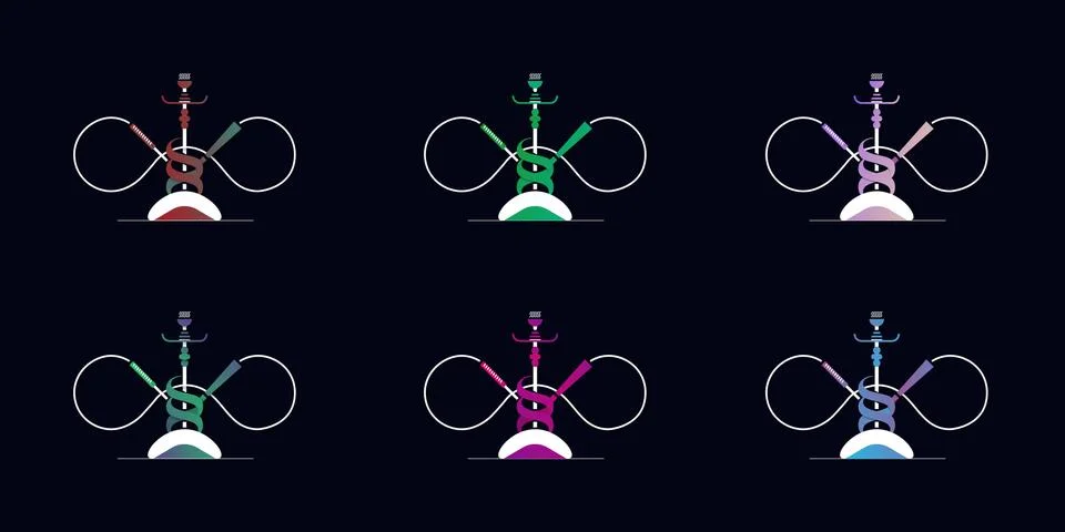 Hookahs logo, illustration, vector Stock Illustration