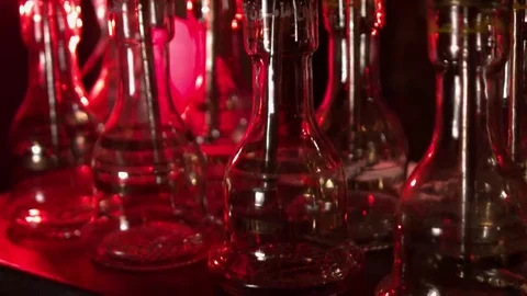 Hookahs in red light Stock Footage 69174506