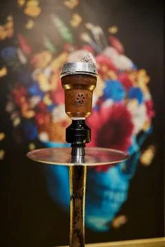 Hookans in front of the wall in bar Stock Photos