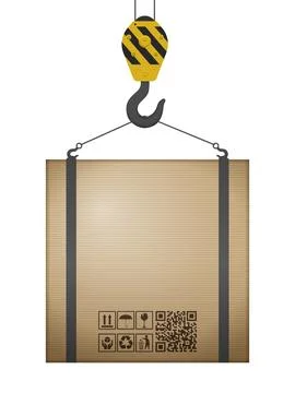 Hooked cardboard box 스톡 일러스트