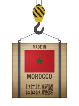 Hooked cardboard box made in Morocco Stock Illustration