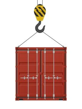 Hooked cargo container Illustrazione stock