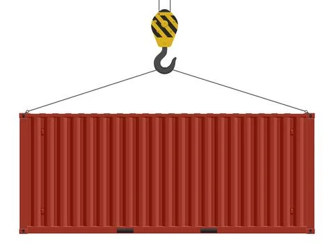 Hooked cargo container 스톡 일러스트