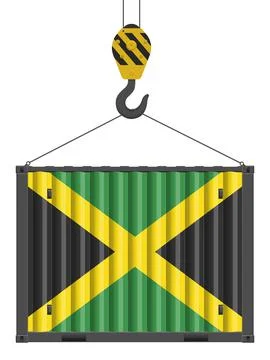 Hooked cargo container with Jamaica flag Stock Illustration