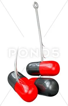 Hooked on drug addiction Stock Illustration