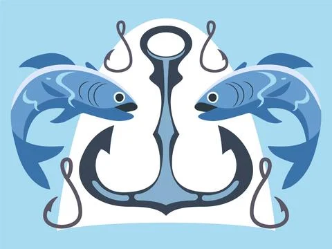 Hooked Fish Concept Illustration Stock-Illustration