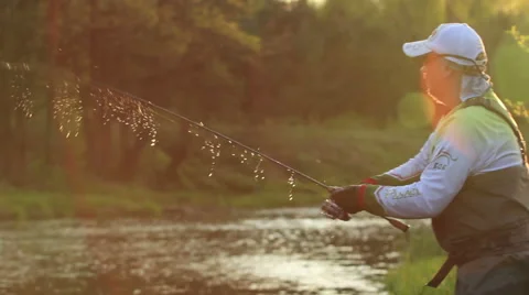Hooked fish Stock Footage 49819874