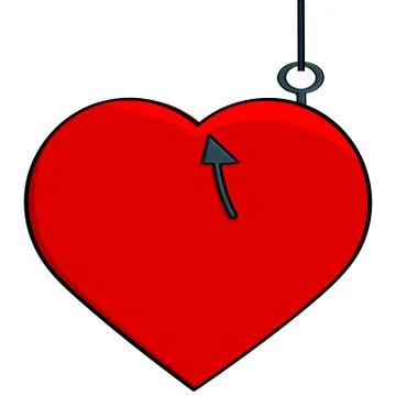 Hooked heart Stock Illustration