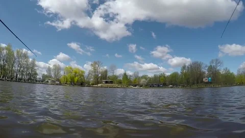 Hooked jumping fish rainbow trout. Slow motion Stock Footage 79930904