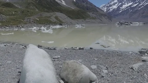 Hooker Glacier Lake Stockbeeldmateriaal 79967124