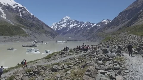 Hooker Glacier Lake Video stock 79967136