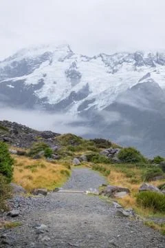 Hooker Valley Track, Aoraki/Mt Cook National Park, New Zealand Stock Photos
