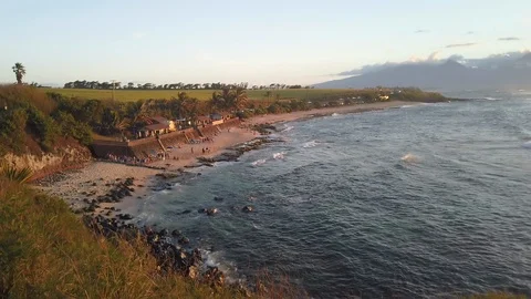 Ho'okipa Beach Park with resting turtles on beach,Maui,Hawaii,usa Stock Footage 119759156