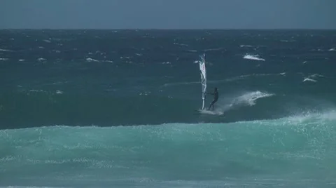 Hookipa, Maui windsurfing Stock Footage 8601452