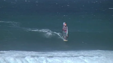 Hookipa, Maui windsurfing Stock Footage 8601490