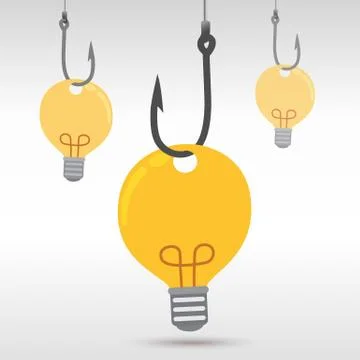 Hooks and light bulbs Stock Illustration