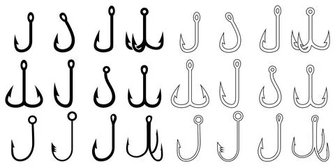 Hooks silhouette icon Stock Illustration
