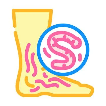Hookworm parasite color icon vector illustration Stock Illustration