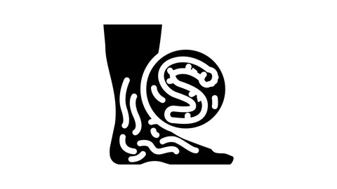 Hookworm parasite glyph icon animation 스톡 동영상 326736972