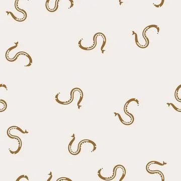 Hookworm parasite glyph seamless pattern Illustrazione stock