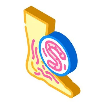 Hookworm parasite isometric icon vector illustration Stock Illustration