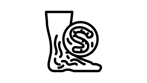 Hookworm parasite line icon animation Video stock 326752757
