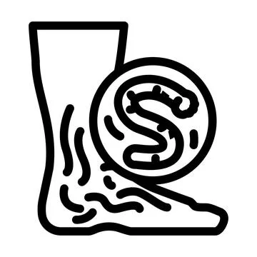 Hookworm parasite line icon vector illustration Illustrazione stock